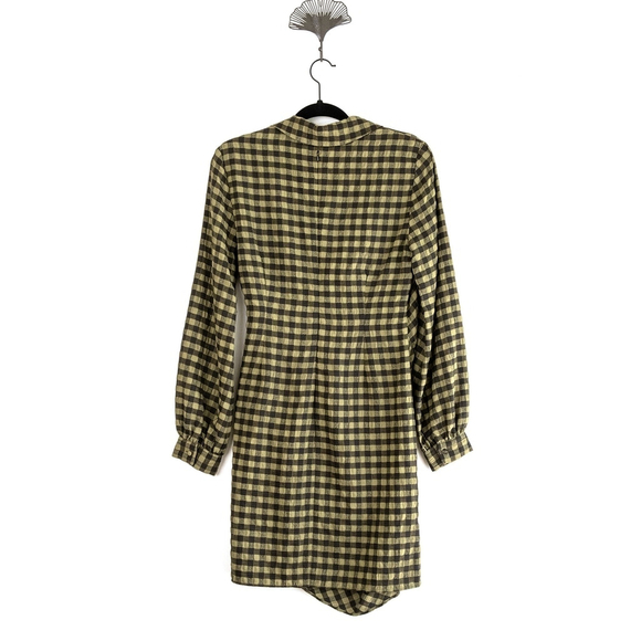 Petersyn Jordan Wrap Dress Green Black Plaid Long Sleeve $218 - Size XL - Picture 7 of 11